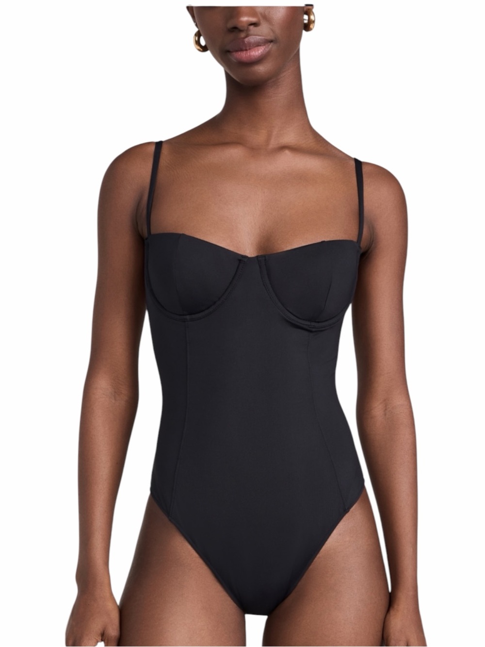 ANINE BING Kyler One Piece Swimsuit Black Size Large